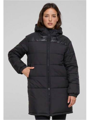 Women's Hooded Coat Mixed Black