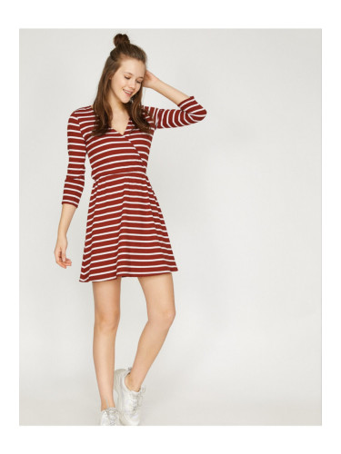 Koton Women's Brown Striped Dress