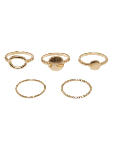 5-Pack Rings - Gold Colors