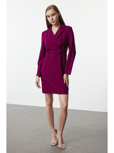Trendyol Plum Jacket Collar Mini Woven Dress
