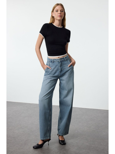 Trendyol Light Blue Low Waist Skater Jeans