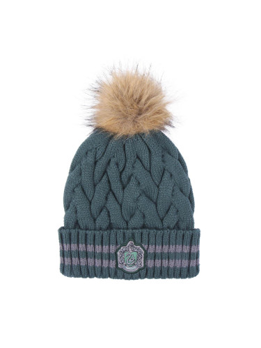 HAT TRICOT POM POM HARRY POTTER SLYTHERIN