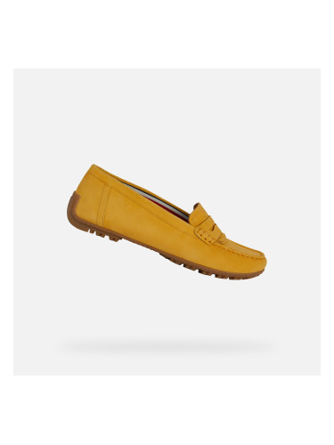 GEOX Yellow women's moccasins Kosmopolis + grip - Women's