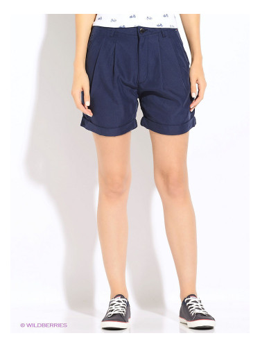 Tommy Hilfiger Shorts - High waist pleated short LART dark blue