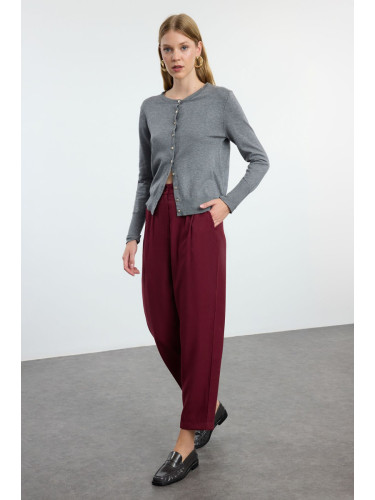 Trendyol Claret Red Balloon Pattern Woven Trousers