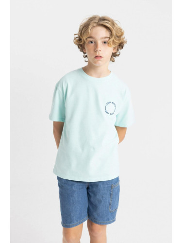 DEFACTO Boy's Crew Neck Printed Short Sleeve T-Shirt