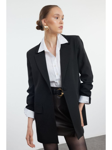 Trendyol Black Oversize Lined Blazer Jacket