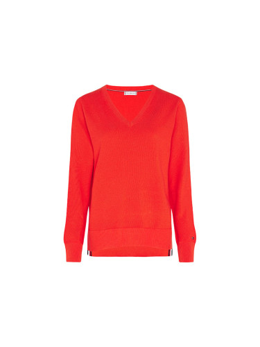 Tommy Hilfiger Sweater - TEXTURE V-NK SWEATER LS orange