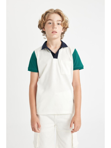 DEFACTO Boy's Pique Short Sleeve Polo T-Shirt