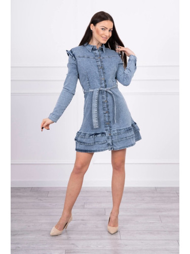 Stretch denim dress with flared bottom S/ML/XL