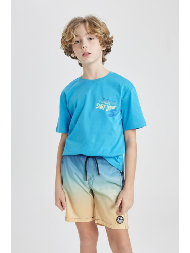 DEFACTO Boys' Crew Neck Printed Short Sleeve T-Shirt