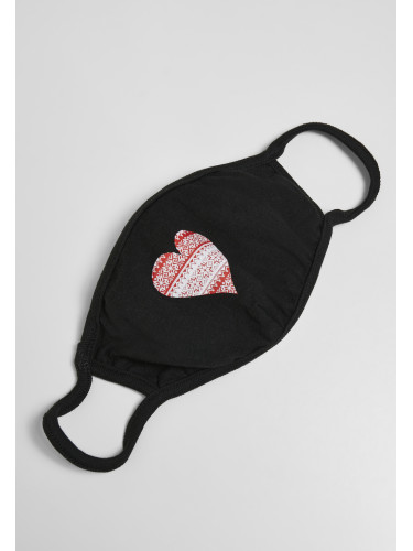 Christmas Heart Face Mask Black