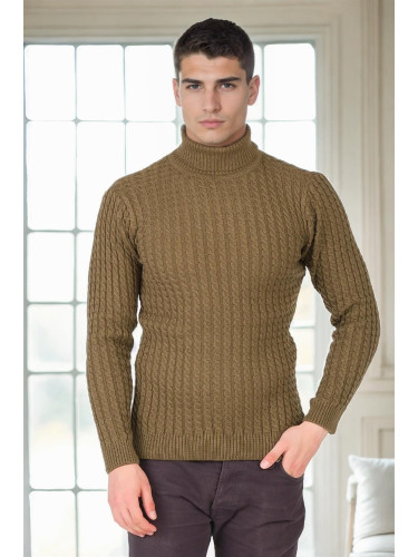 19295 Dewberry Turtleneck Mens Sweater-Khaki