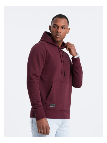 Ombre BASIC men's cotton sweatshirt kangaroo hoodie - maroon