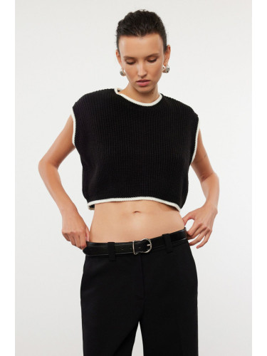 Trendyol Black Crop Knitwear Sweater