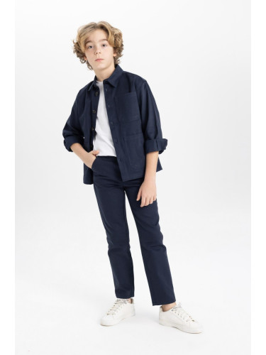 DEFACTO Boys' Standard Cuff Linen Look Trousers