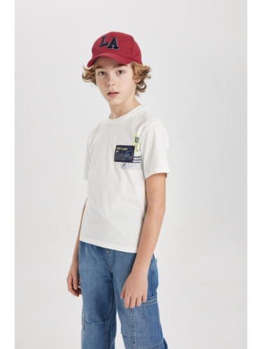 DEFACTO Boys' Crew Neck Printed Short Sleeve T-Shirt