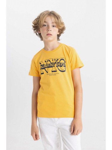 DEFACTO Boy's Crew Neck Printed Short Sleeve T-Shirt