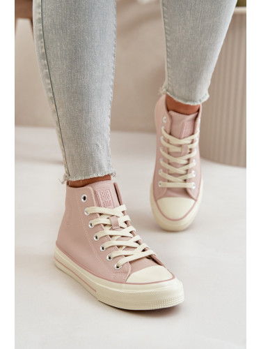BIG STAR SHOES Дамски изолирани маратонки от еко кожа Pink Big Star