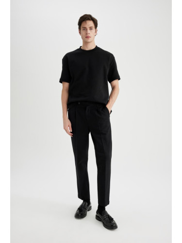 DEFACTO Tailored Regular Fit Straight Leg Twill Trousers