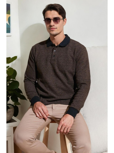 77856 Dewberry Polo Neck Mens Sweater-CAMEL