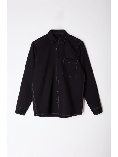 Trendyol Black Regular Fit Shirt with Stitching Detail