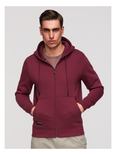 Ombre Men's unbuttoned BASIC sweatshirt - maroon