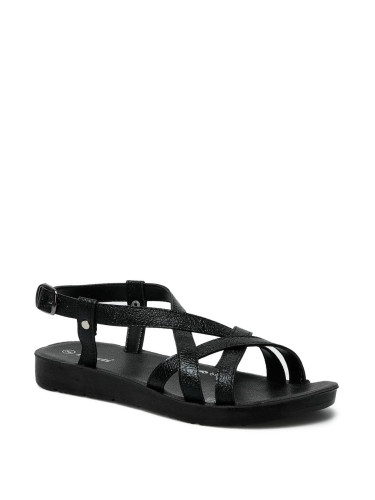 Polaris  91.313611.z 2Fx Black Woman Flat Sandals