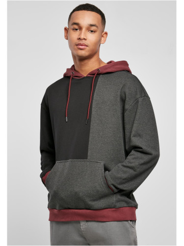 Oversized Color Block Hoody black/charcoal