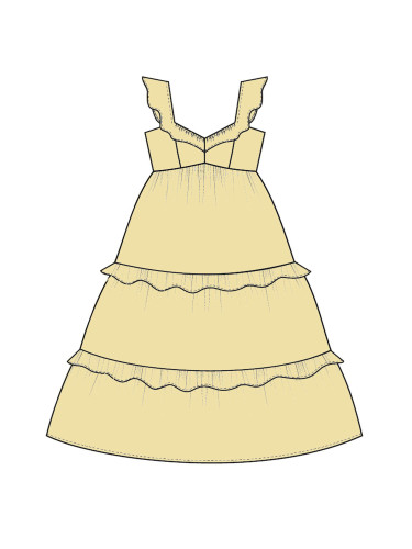 Marisse Women's Dress L-Su-4065 Vanilla