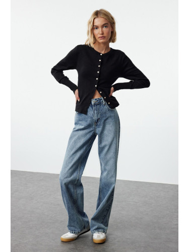 Trendyol Blue Premium More Sustainable Normal Waist Wide Leg Jeans