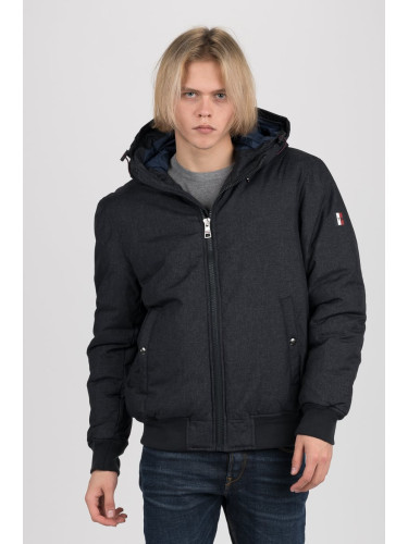 Tommy Hilfiger Jacket - STRUCTURE HOODED BOMBER dark blue