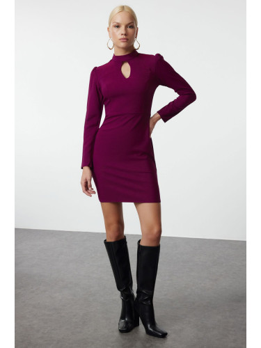 Trendyol Plum Mini Woven Collar Detailed Woven Dress