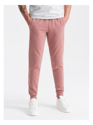 Ombre Men's BASIC cotton jogger sweatpants - dark pink