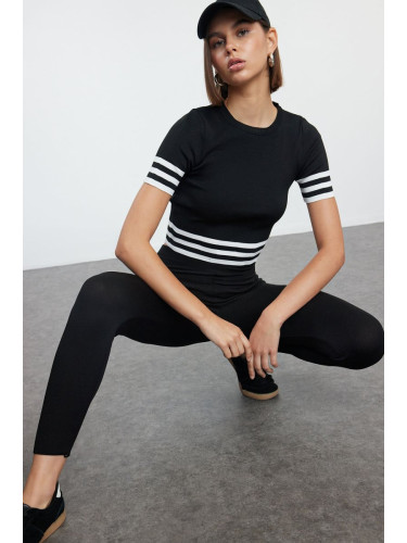 Trendyol Black Striped Knitwear Bottom-Top Set