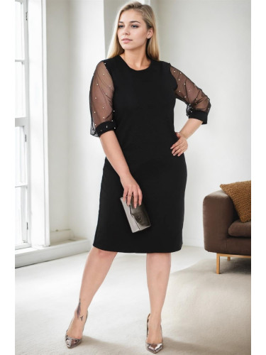 52441 Dewberry Plus Size Dress-BLACK