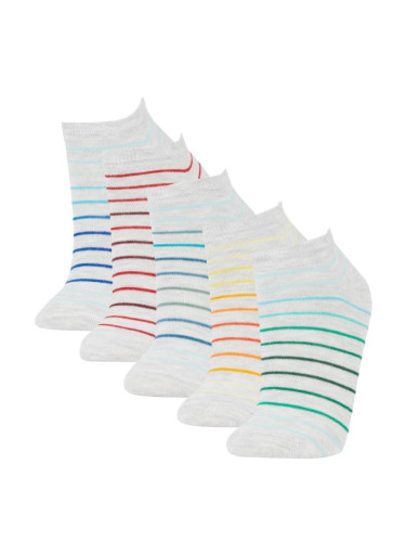 DEFACTO Boy's 5-Piece Cotton Striped Booties Socks