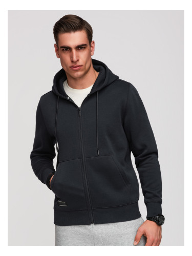 Ombre Men's unbuttoned BASIC sweatshirt - black