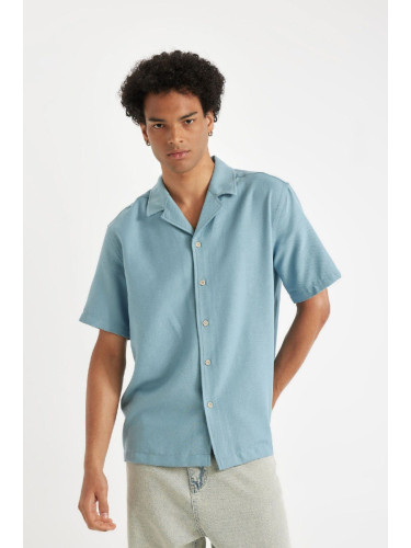 DEFACTO Regular Fit Open Collar Short Sleeve Shirt