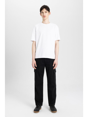 DEFACTO Cargo Fit Straight Leg Gabardine Trousers