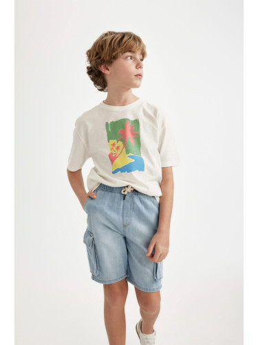 DEFACTO Boys Oversize Fit Crew Neck Printed Short Sleeve T-Shirt