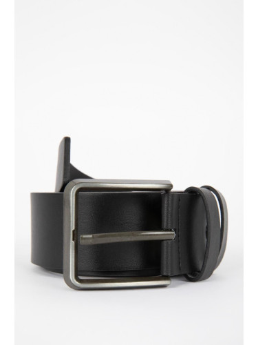 DEFACTO Men's Faux Leather Wide Jean Belt