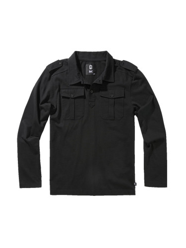 Jersey Willis Polo Shirt with Long Sleeves Black