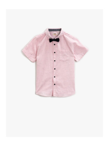 Koton Short Sleeve Shirt Classic Collar Cotton Bow Tie