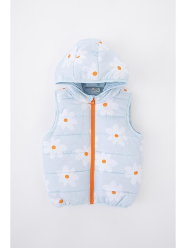 DEFACTO Baby Girl Water Repellent Hooded Patterned Inflatable Vest