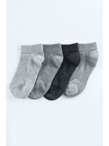 Trendyol Grey Melange Unisex 4-Pack Cotton Ankle Socks