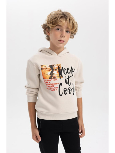 DEFACTO Boy's Thick Hooded Sweatshirt