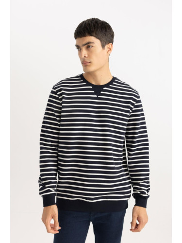 DEFACTO Modern Fit Crew Neck Striped Sweatshirt