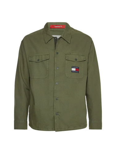 Tommy Jeans Shirt - TJM SPRING DOBBY COACH SHIRT green