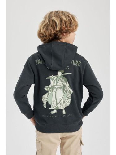 DEFACTO Boy's Back Printed Hooded Sweatshirt